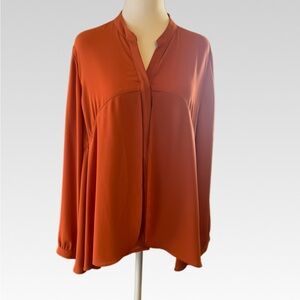 Chico's Vibrant Andean Orange Blouse size L